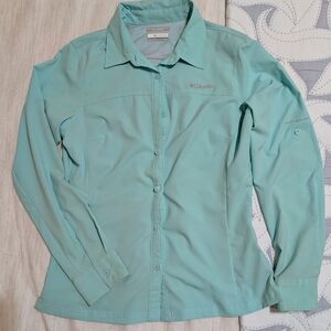 NWOT!! Columbia(M), Performance OMNIShade, Long Sleeve, Button Down Shirt- Blue